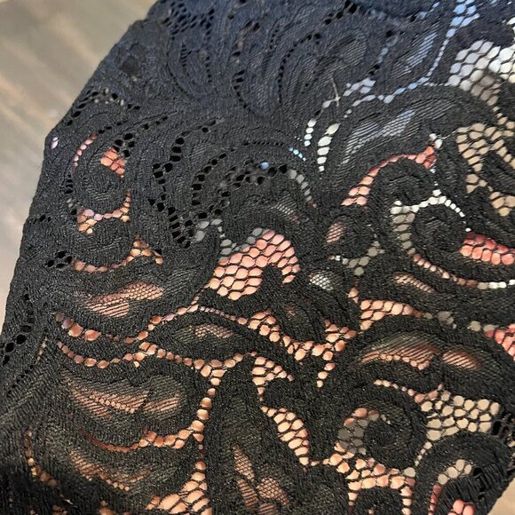 INC International Concepts Black Asymmetric Lace Sleeveless Dress, Size 4 - Picture 7 of 16